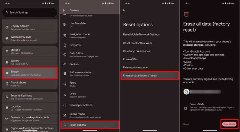 Restaurar la configuración de Android