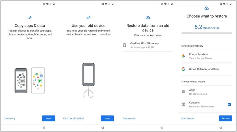 恢复 Google 备份