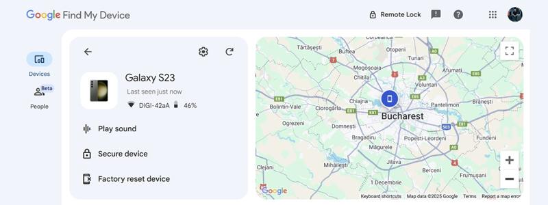 Google Find My Deviceを工場出荷時の設定にリセット