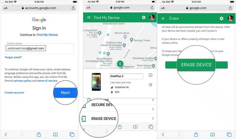 Restaurar Google Find My de Android