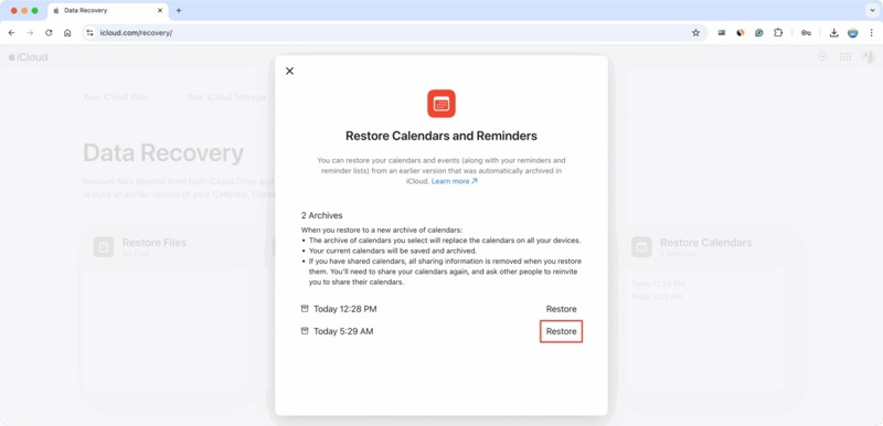 Herstel iCloud-back-up