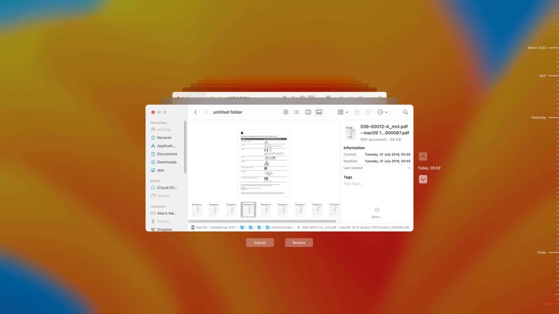 Recover PDF Time Machine