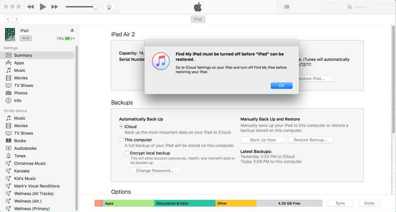 Restore iPad Factory
