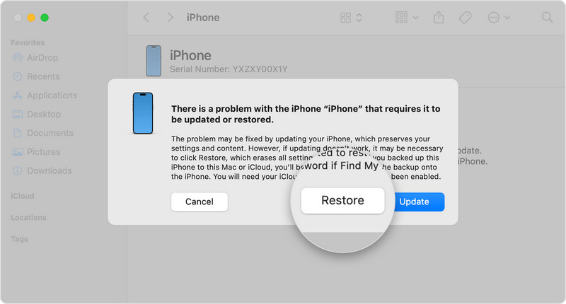 iTunesでiPhoneを工場出荷時の設定に復元する