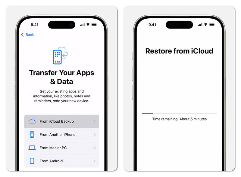 iCloudバックアップでiPhoneを復元する
