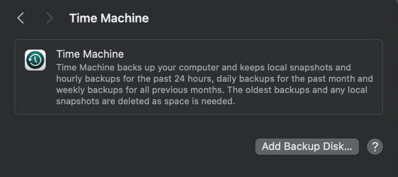 Add Backup Disk