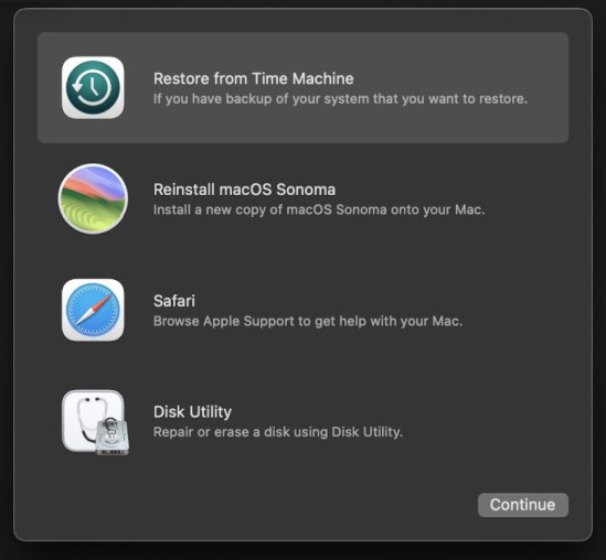 Restore From Time Machine