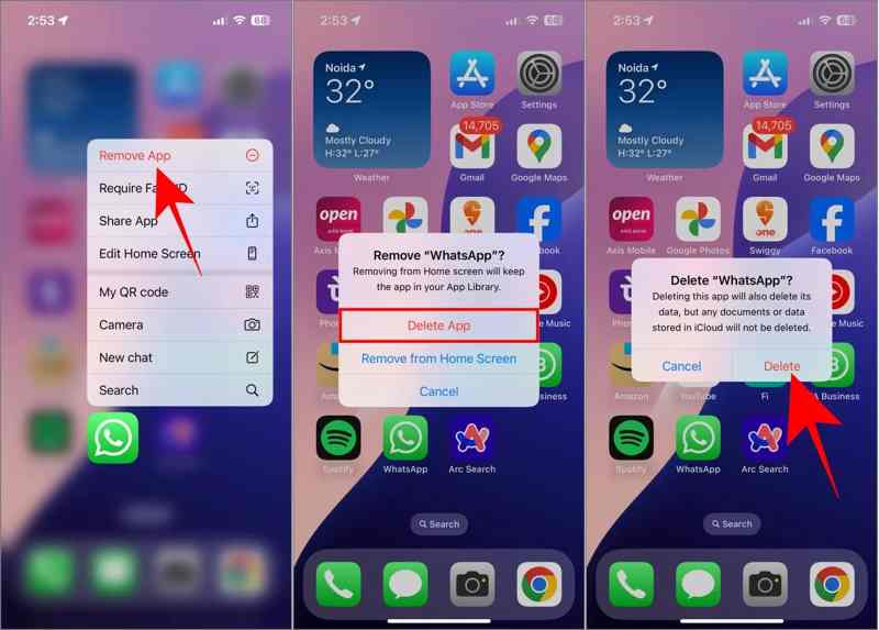 Delete WhatsApp