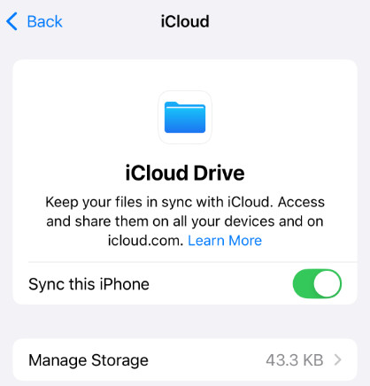 Aktivera iCloud Drive