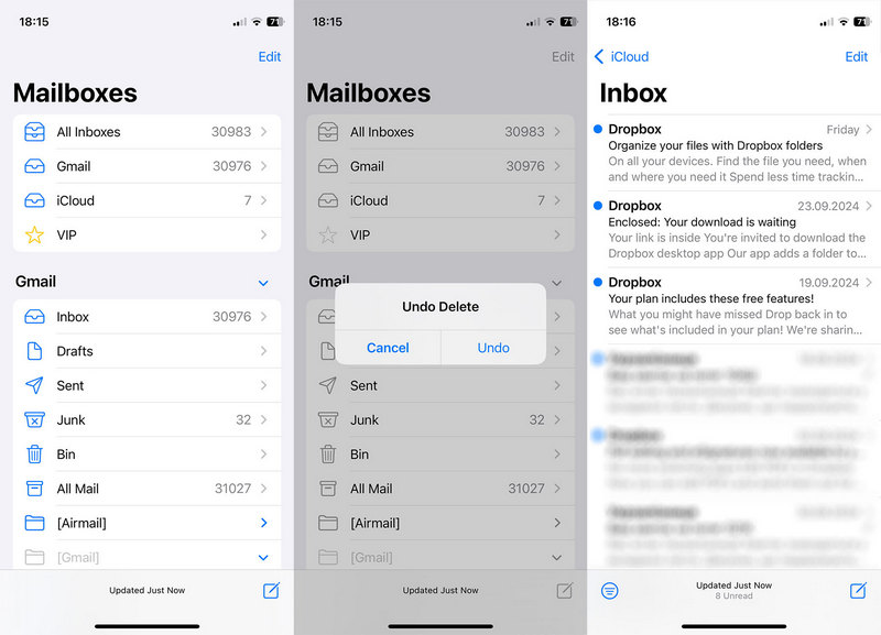 Scuoti per annullare