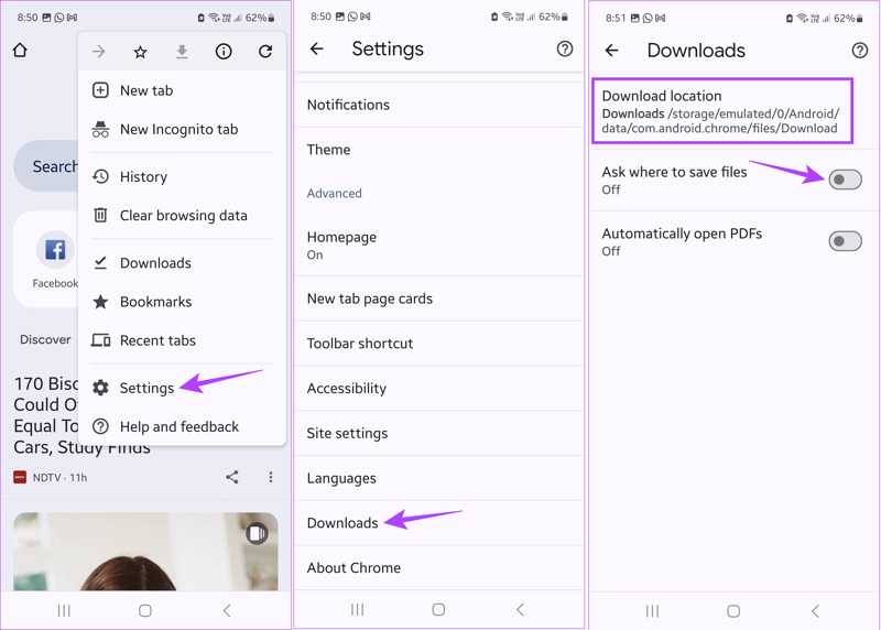 Descargar ubicación Chrome