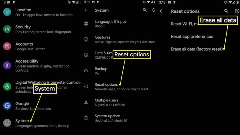 Werkseinstellung Android