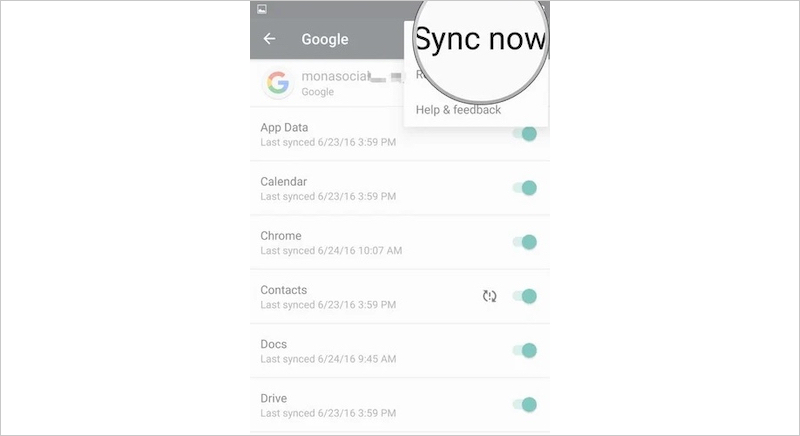 Android Sync Now