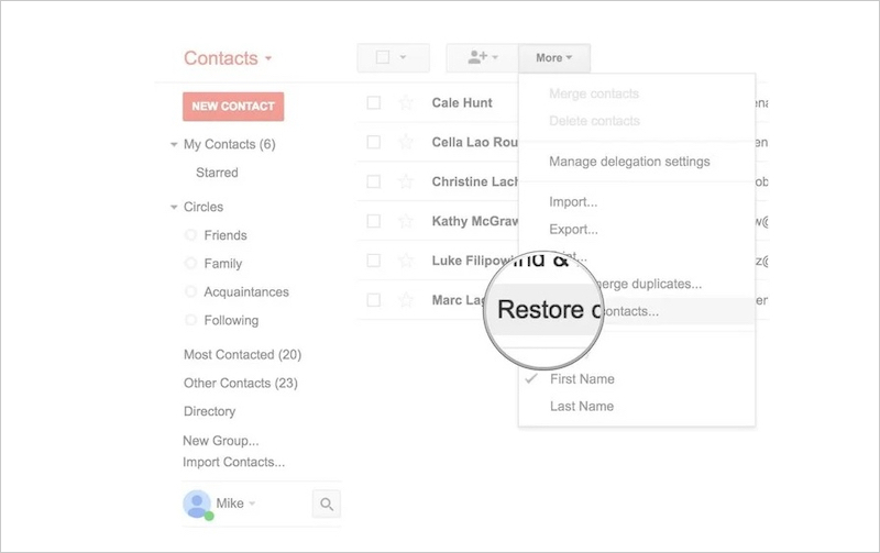 Restore Contacts From Google Drive