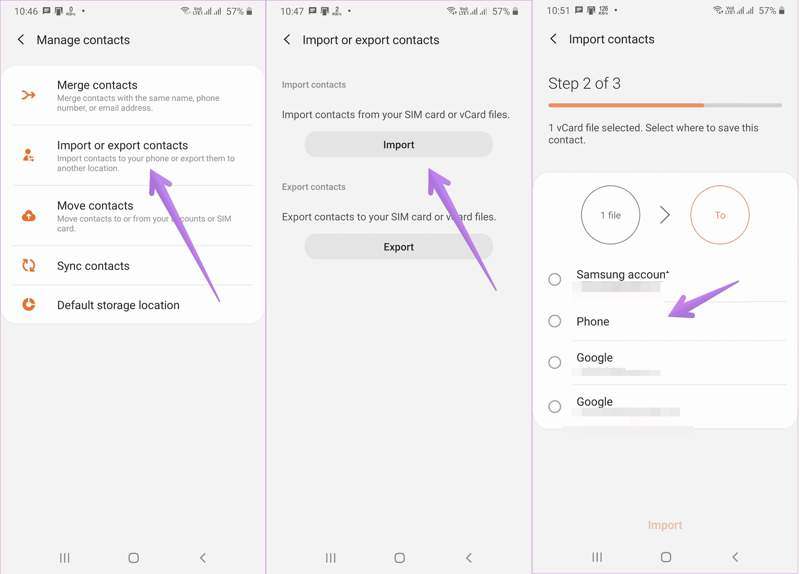 Import Contacts Google
