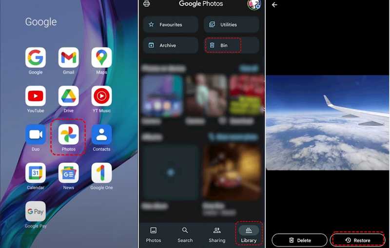 Восстановить фотографии из Google Фото