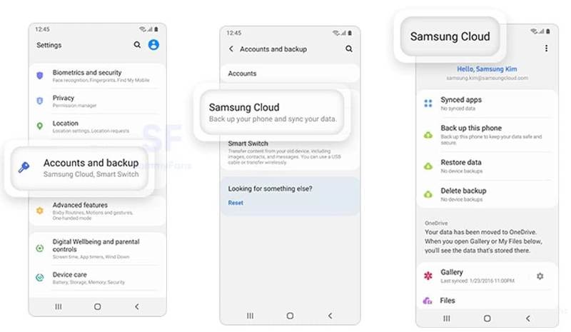 Samsung Cloud Restore