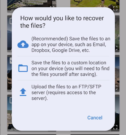 Сохранить файлы