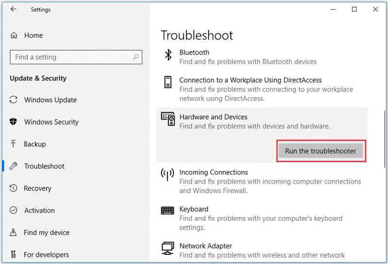 Troubleshooter SD Card
