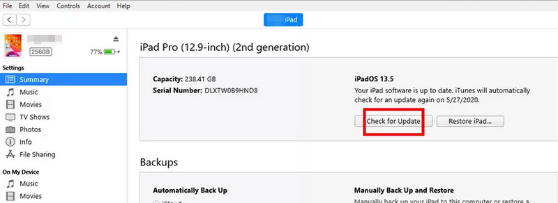 更新 iPad iTunes