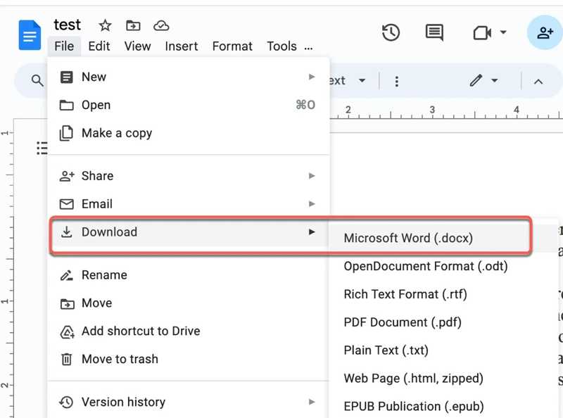 Scarica di nuovo il file Word