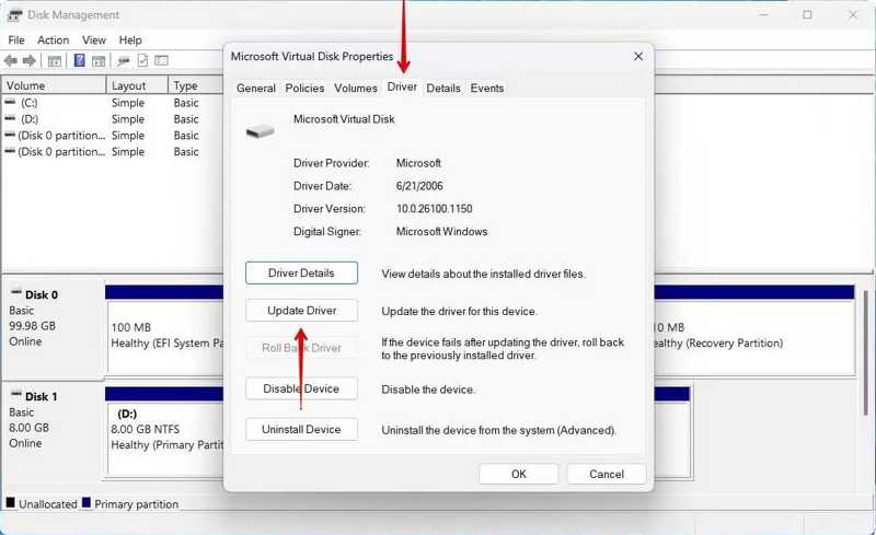 illesztőprogram frissítése