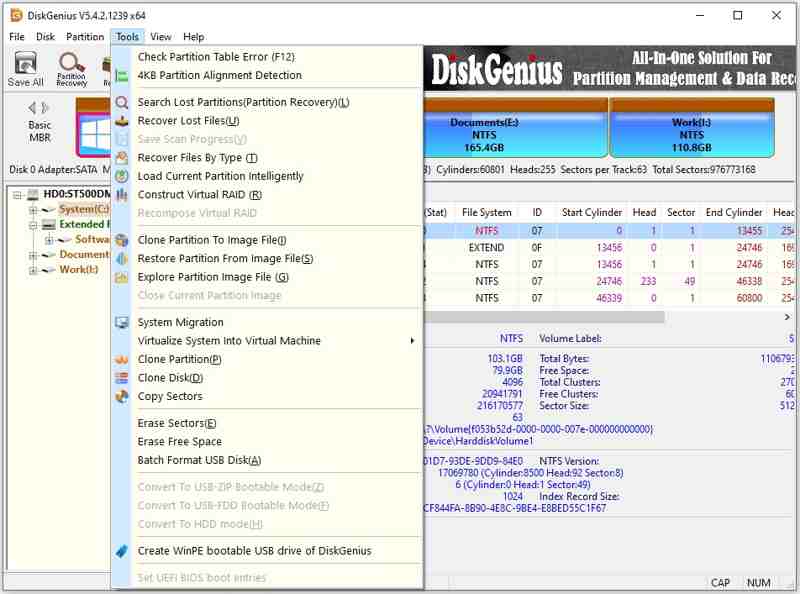DiskGenius USB-herstel