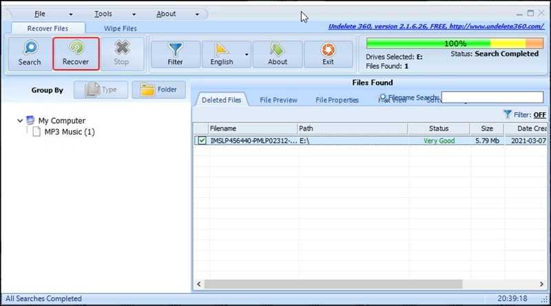 Verwijderen 360 Herstellen