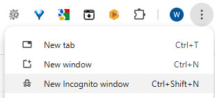 Nytt Inconito-fönster