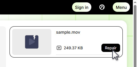 Reparera skadad video online