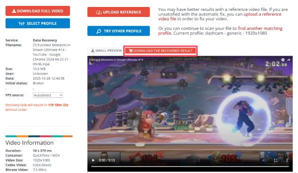 Αποθήκευση επιδιόρθωσης MP4