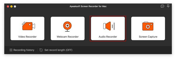 Interface voor audiorecorder