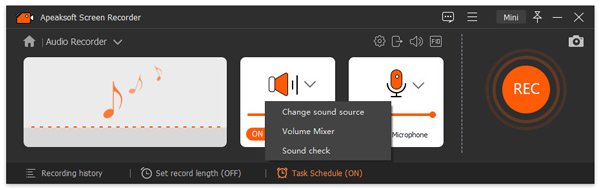 Impostazioni di registrazione audio