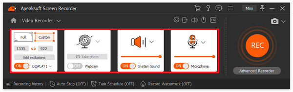 Personalizar la configuración de grabación