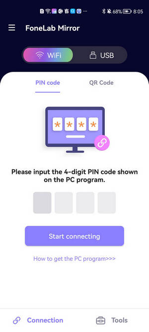 Geben Sie den Android-PIN-Code ein