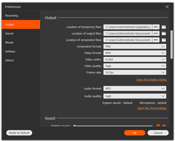 Output Setting