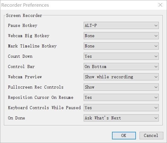 Preferencje Screencast-o-matic