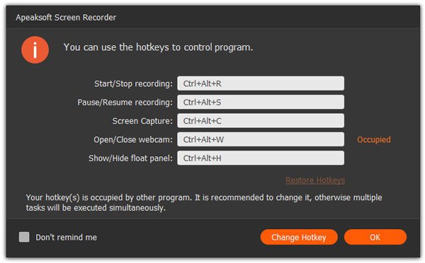 Show Audio Hotkeys