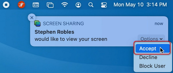 Accept Share Screen Mac