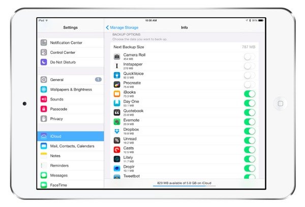 Öppna iCloud på iPad