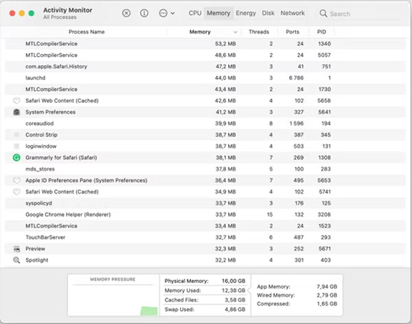 Monitor aktivity SearchMine