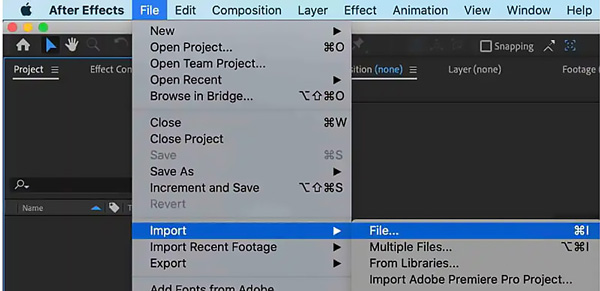 After Effects にクリップを追加