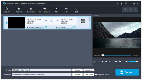 Добавить файл в Video Converter