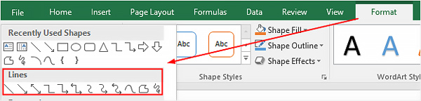 Lägg till linjer i Fishbone Diagram Excel