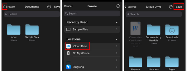 Ajouter des fichiers PDF sur iCloud Drive