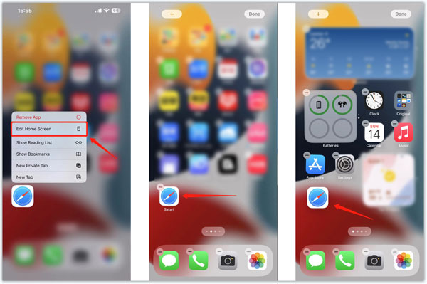 Fügen Sie das Safari-Symbol zum iPhone-Startbildschirm hinzu