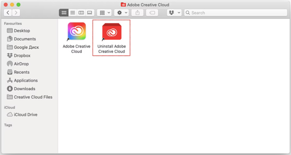 Programme de désinstallation d'Adobe Creative Cloud