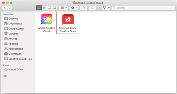 Programma di disinstallazione di Adobe Creative Cloud