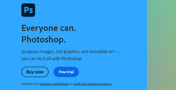 Adobe Photoshop 無料体験版をダウンロード