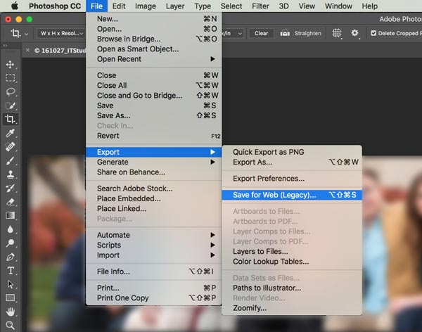 Adobe Photoshop Enregistrer pour le Web